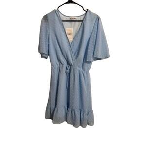 Kirundo Light Blue Faux Wrap Dress - NEW - Women's Medium
